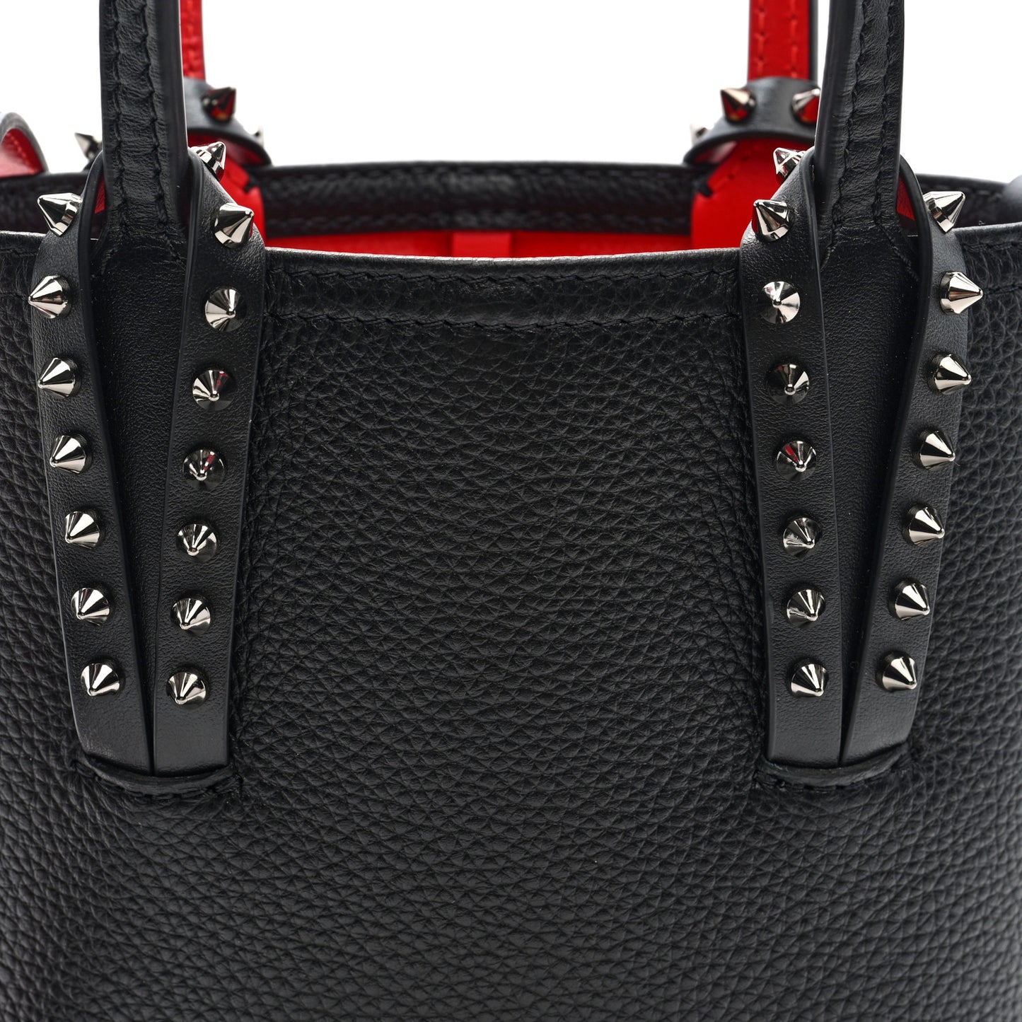 Calfskin Spikes Mini North South Cabata Tote Black