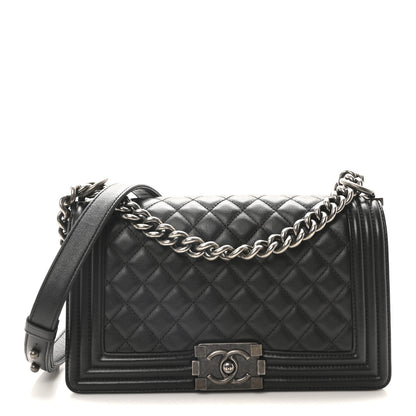 Chanel Lambskin Quilted Medium Boy Flap Black 1 of 10