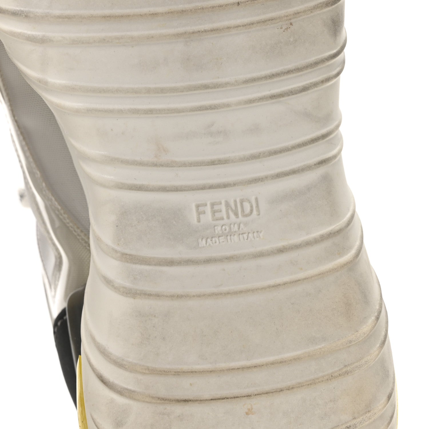 Fendi PVC Vitello Nappato Rete Womens Fancy Sneakers 39 Vetro Ghianda White 7 of 8