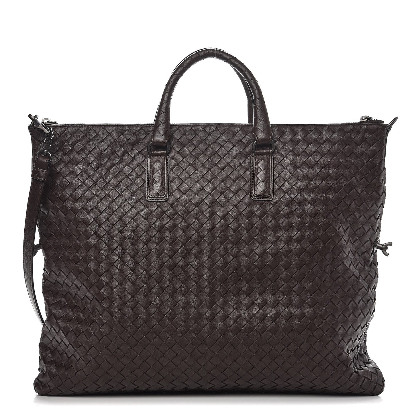 Nappa Intrecciato Medium Convertible Tote Ebano