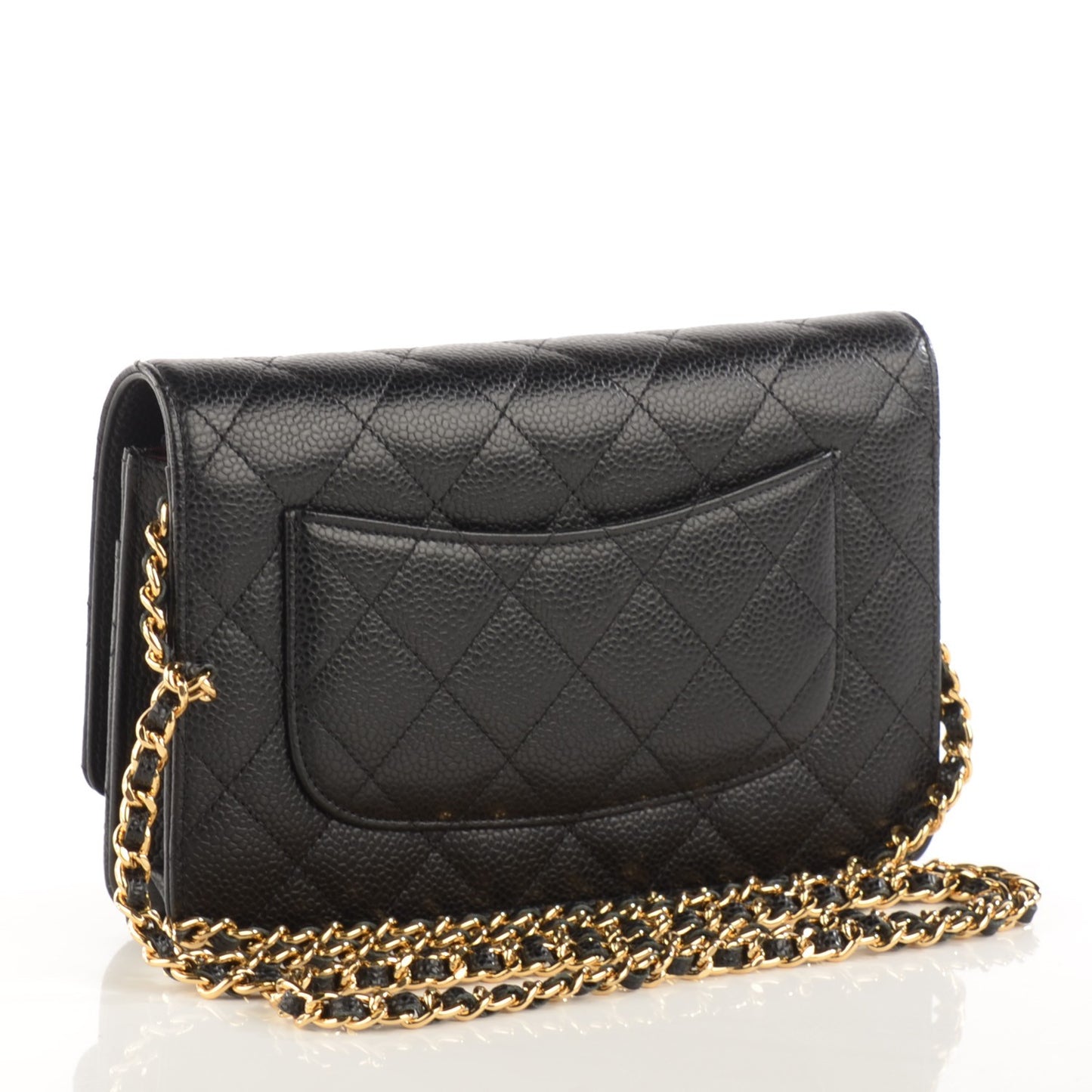 Caviar Quilted Wallet On Chain WOC Black