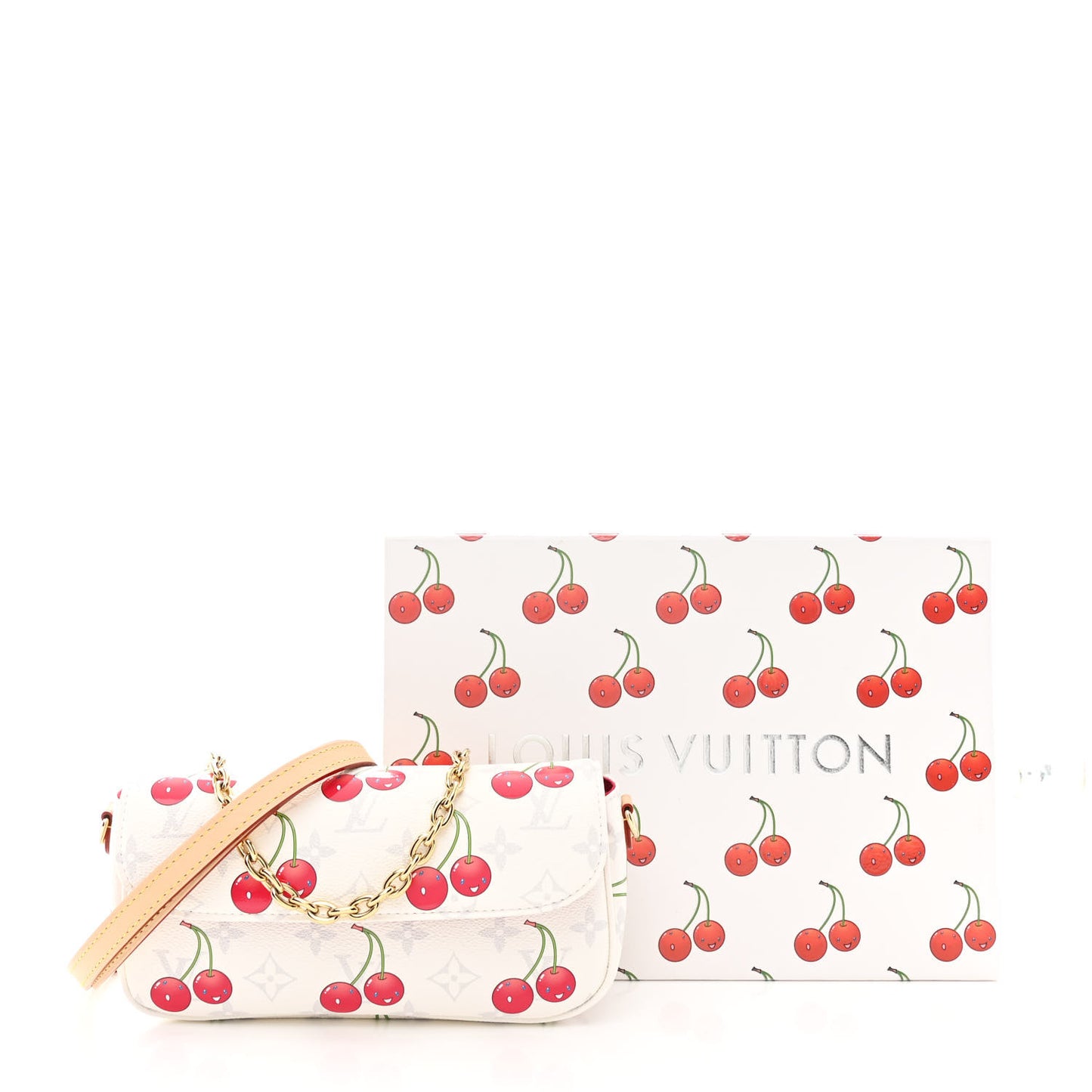 LV X TM Monogram Cerises Ivy Wallet On Chain White