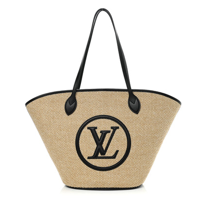 Louis Vuitton Raffia Saint Jacques Tote Black 3 of 10