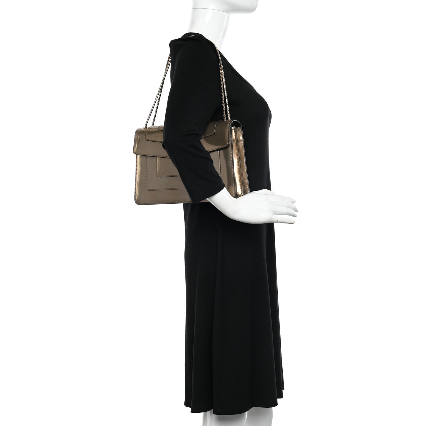 Metallic Calfskin Serpenti Forever Crossbody Bag Bronze