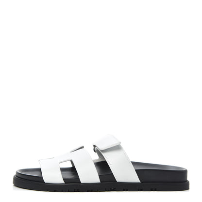 Hermes Calfskin Womens Chypre Sandals 40 White 1 of 7