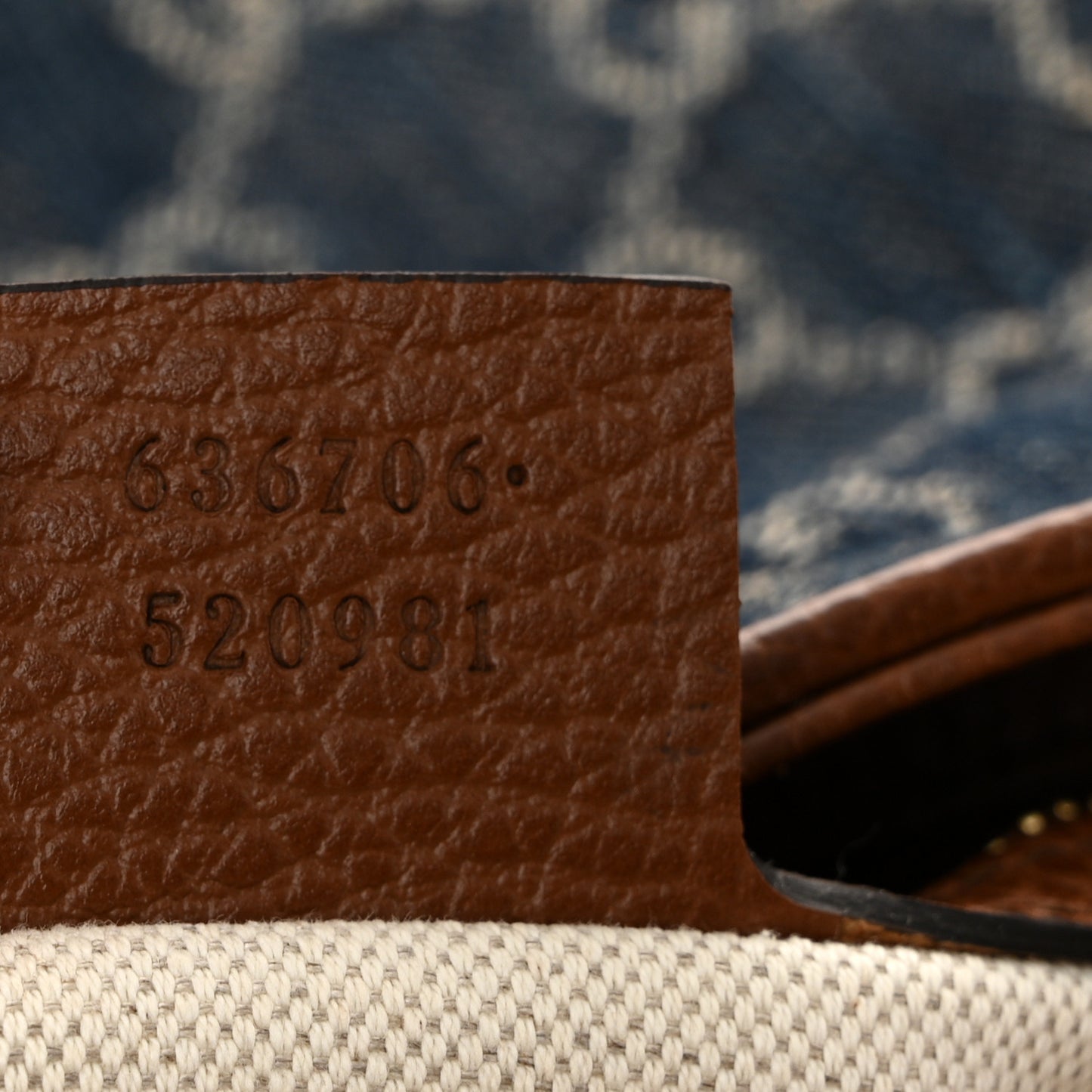 New Denim GG Monogram Calfskin Small Jackie 1961 Hobo Blue Tea Cuir