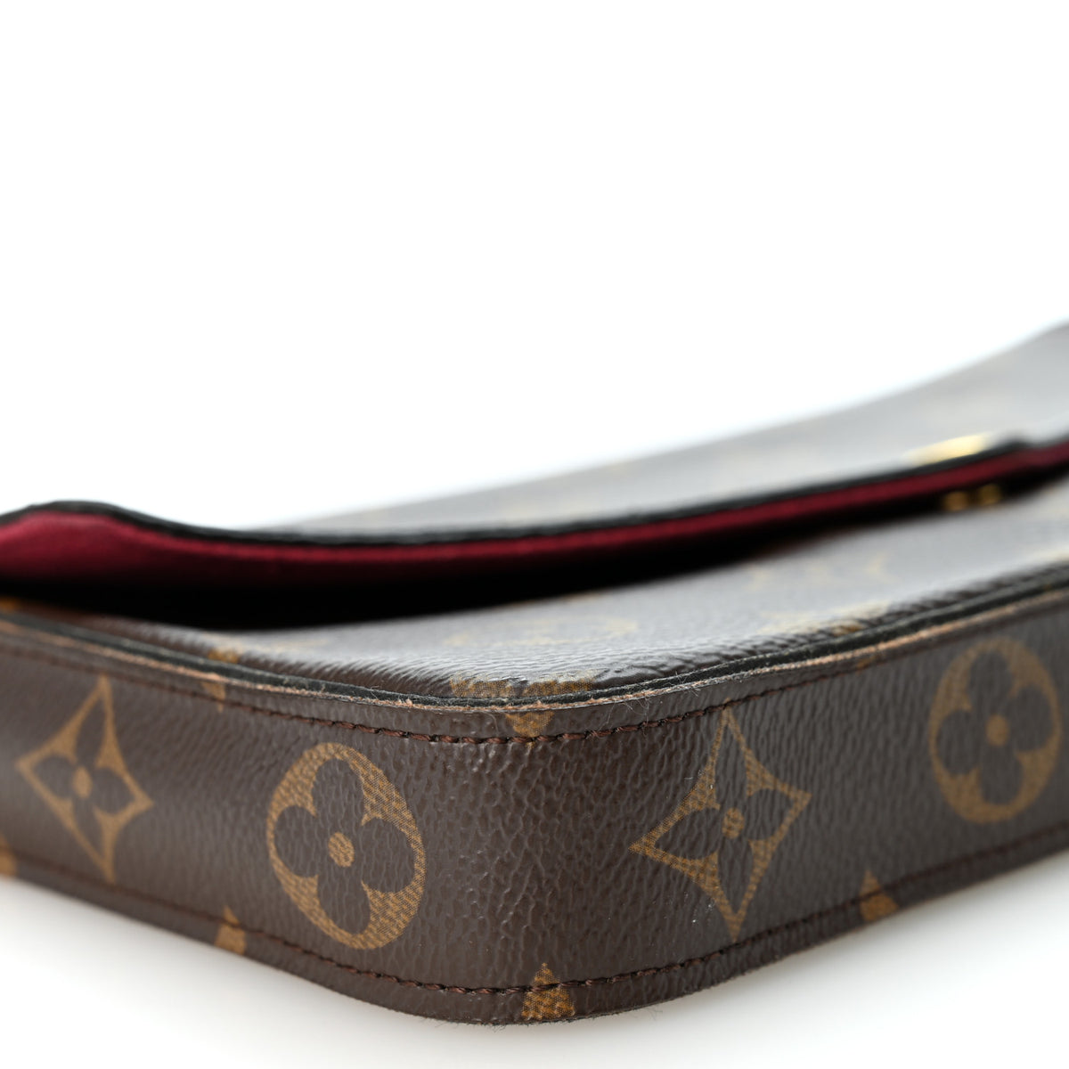 Monogram Pochette Felicie Chain Wallet Fuchsia