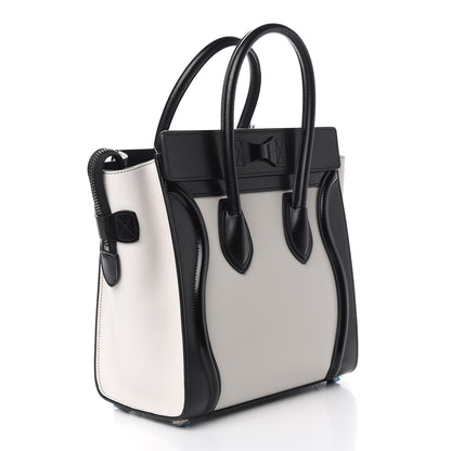 Celine Sleek Calfskin Micro Bi-Color Luggage Black White 2 of 8