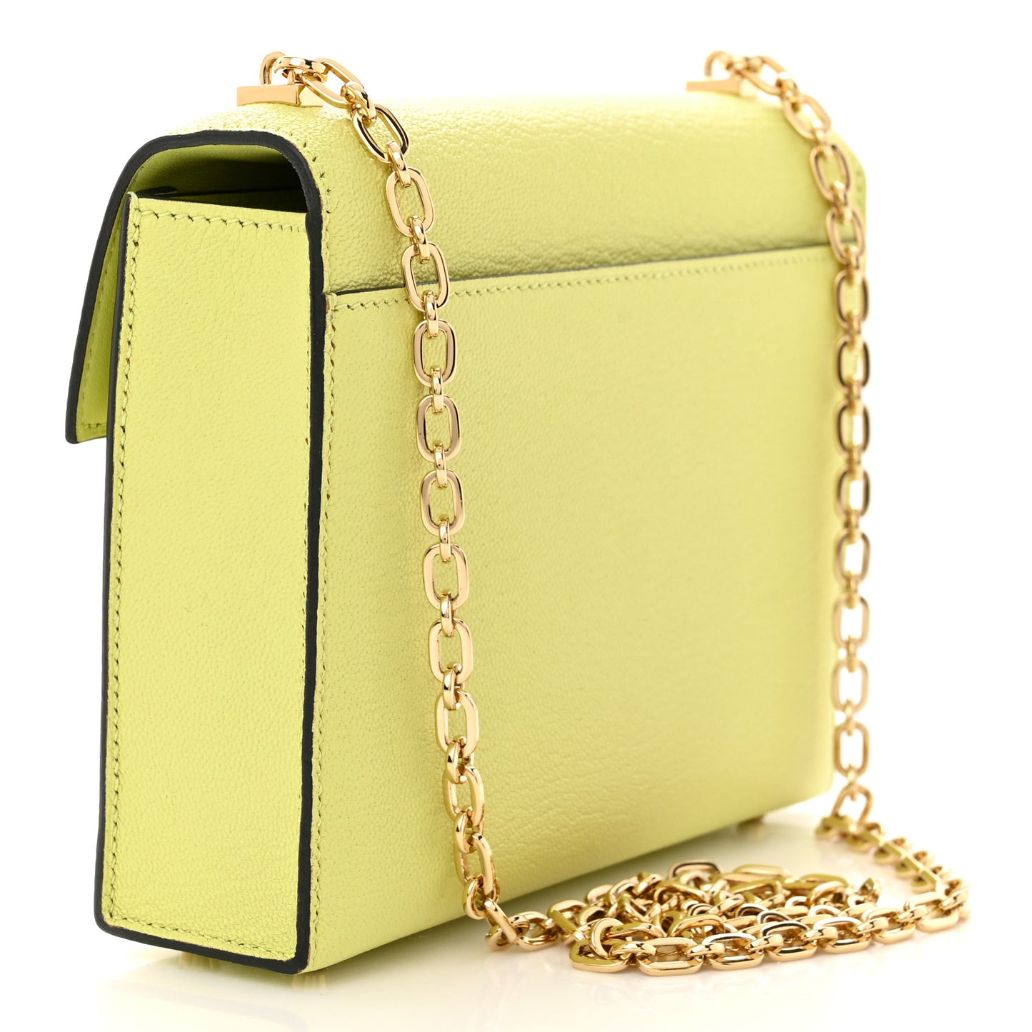 Chevre Mysore Mini Verrou Chaine Bag Jaune Bourgeon