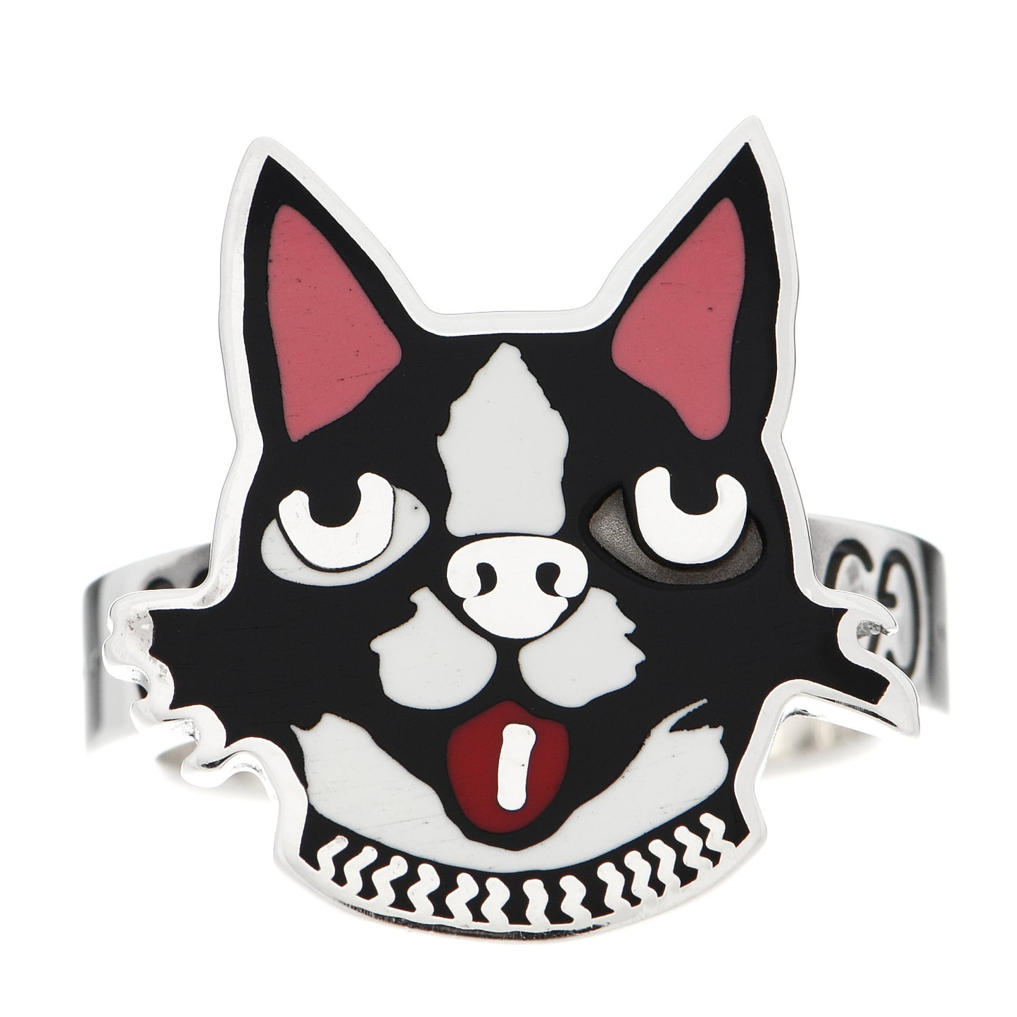 Sterling Silver Enamel Bosco Ring 59 8.75