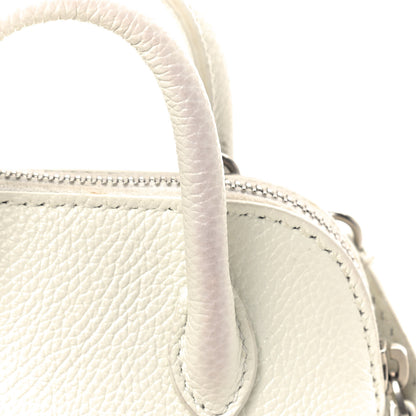 Balenciaga Grained Calfskin Logo Mini Ville Top Handle Bag White Black 8 of 8