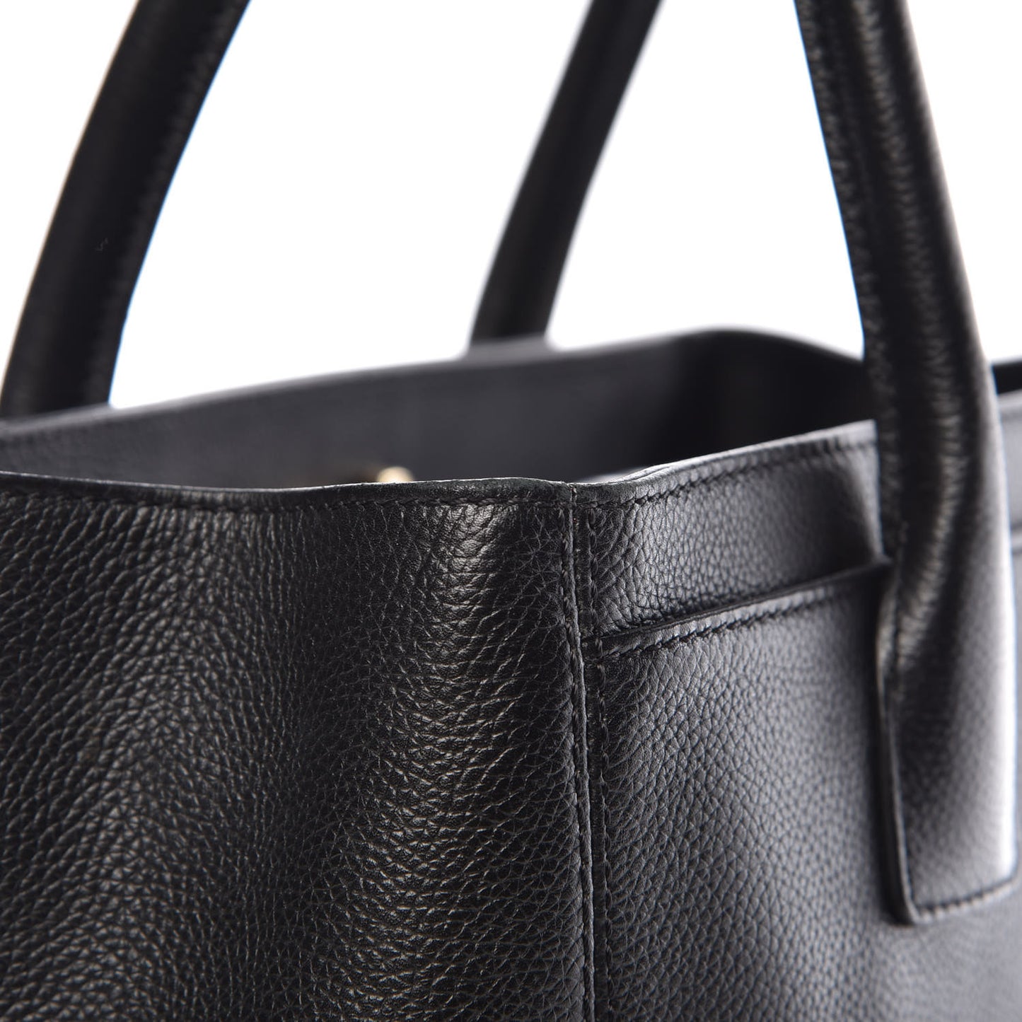 Calfskin Small Cerf Executive Shopper Tote Black