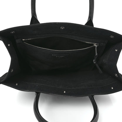 Saint Laurent Linen Calfskin Rive Gauche North South Tote Black 5 of 11