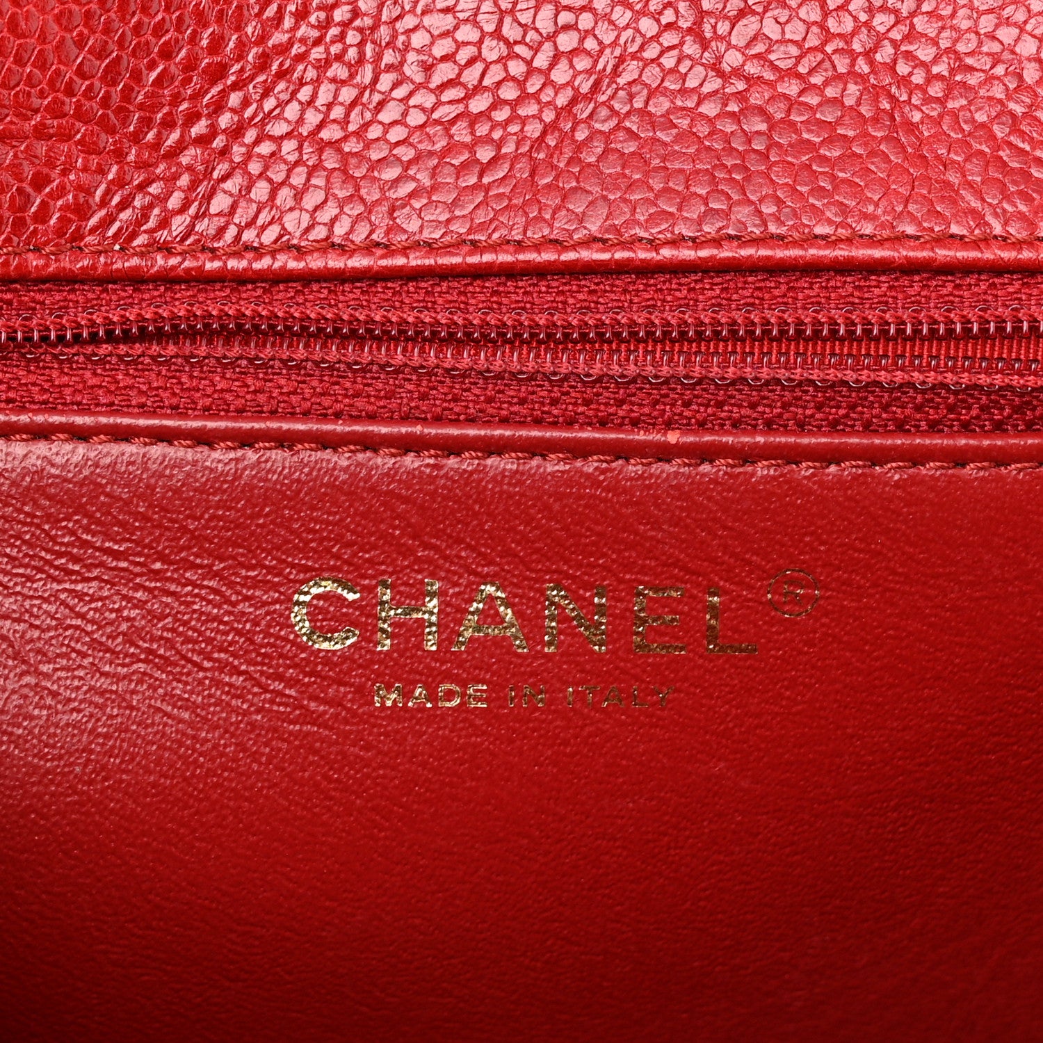 Chanel Caviar Quilted Mini Square Flap Red 5 of 9
