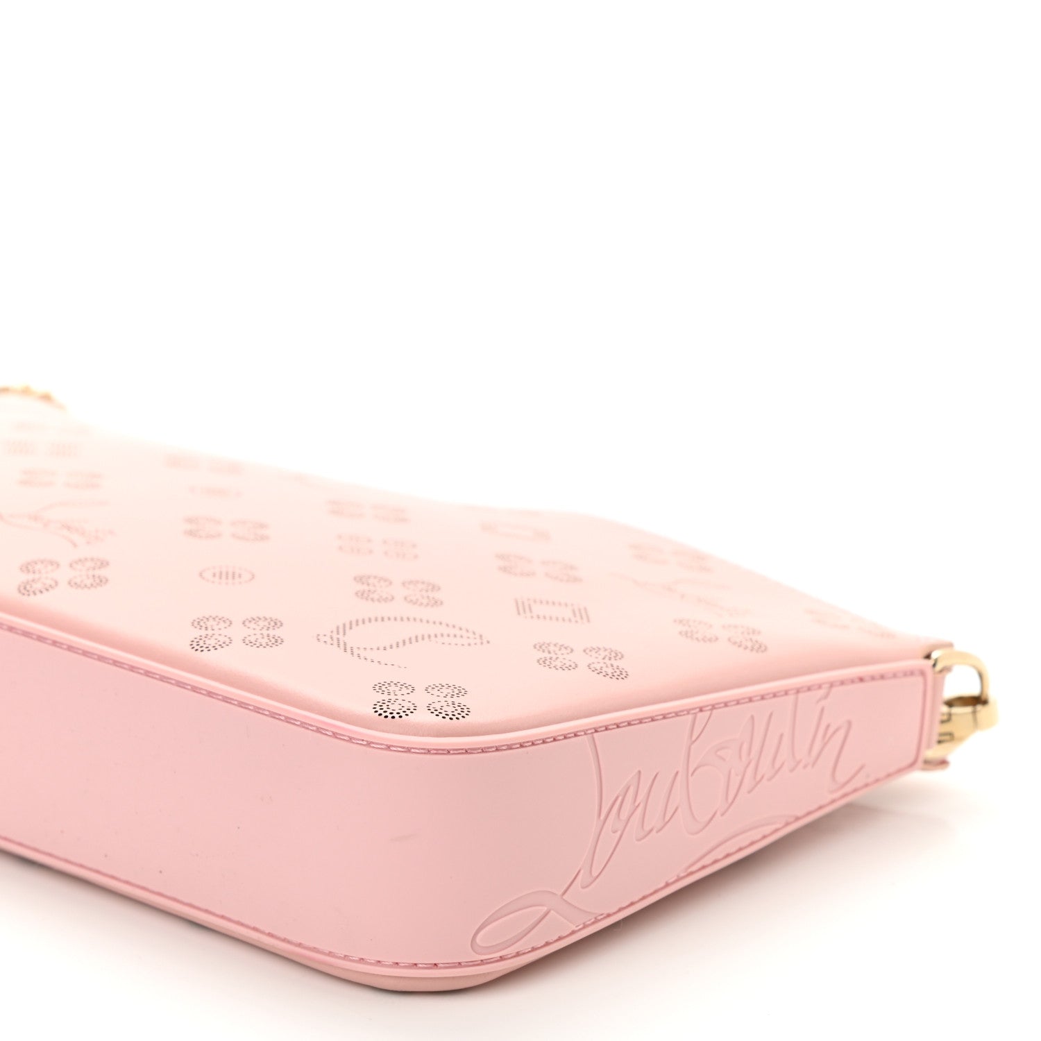 Christian Louboutin Calfskin Loubila Loubinthesky Chain Clutch Rosy 7 of 7