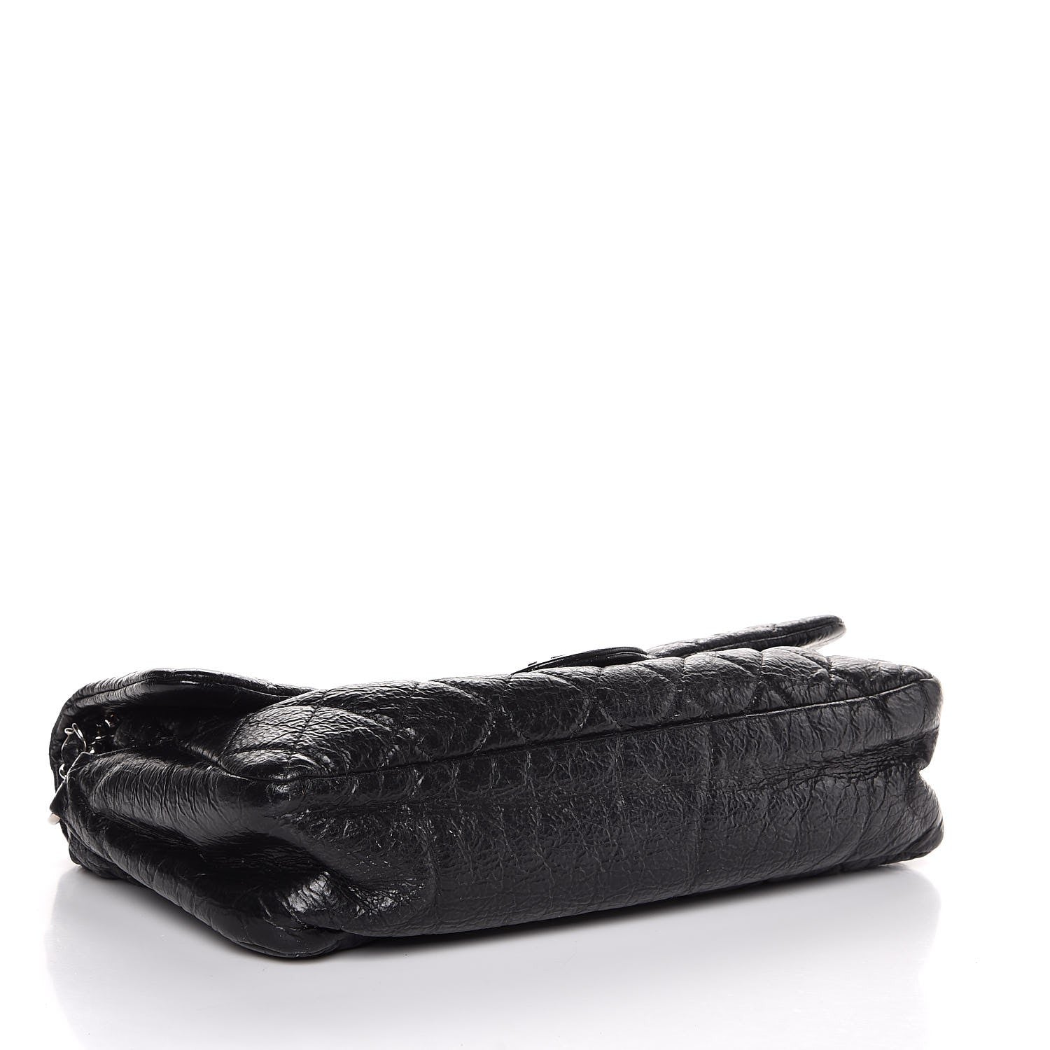 Chanel Crackled Calfskin Quilted Large Flap Black 5 of 8