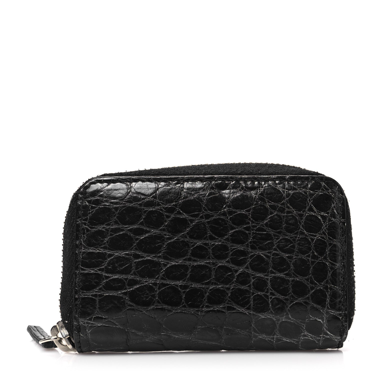 Gucci Crocodile Zip Around Card Case Black 1 of 8