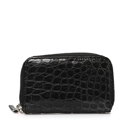 Gucci Crocodile Zip Around Card Case Black 1 of 8
