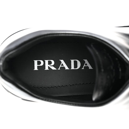 Prada Spazzolato Rois Sfumato Monolith 55mm Derby Loafers 38.5 Black Argento 8 of 9
