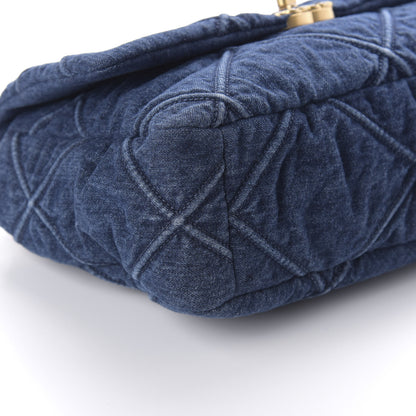 Chanel Denim Quilted Large Chanel 19 Flap Blue 6 of 10