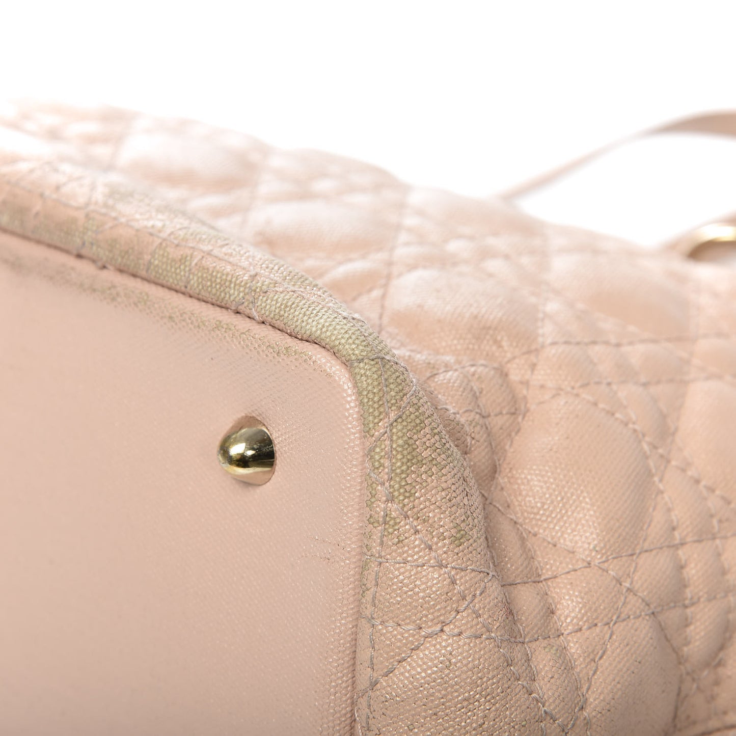 Coated Canvas Cannage Small Panarea Tote Beige