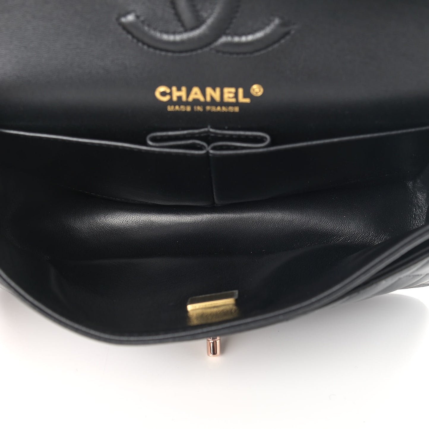 Lambskin Quilted Small Double Flap Black