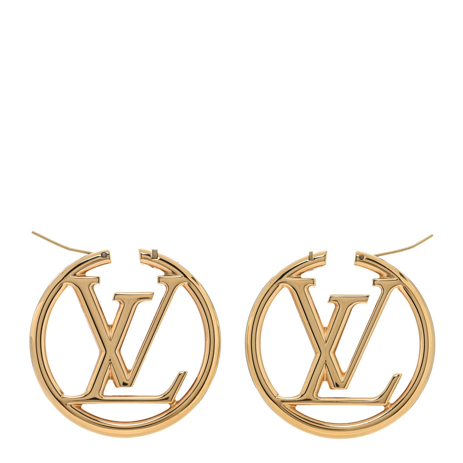 Louis Vuitton Metal Louise Hoop Earrings Gold 3 of 5