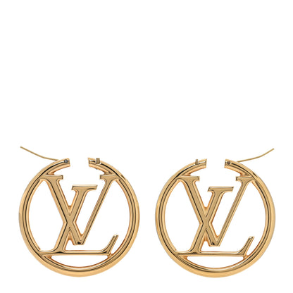 Louis Vuitton Metal Louise Hoop Earrings Gold 3 of 5