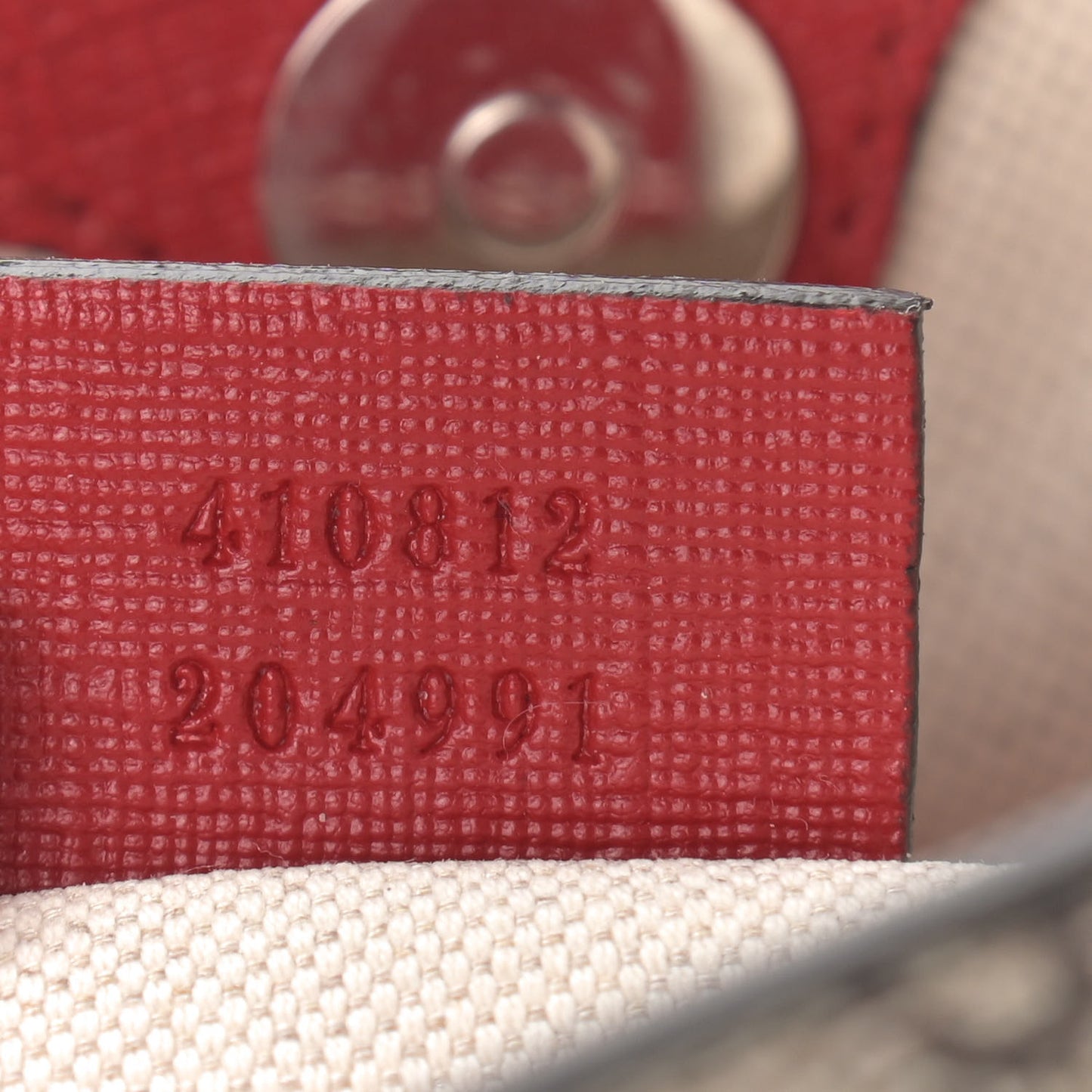 GG Supreme Monogram Childrens Ladybug Tote Red