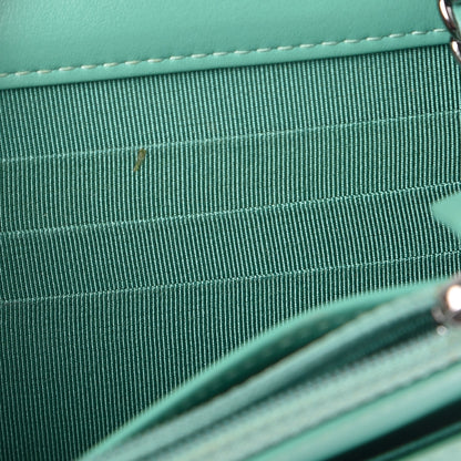 Chanel Patent Quilted Wallet On Chain WOC Green 10 of 12