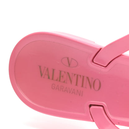 Valentino Garavani PVC Jelly Rockstud Bow Thong Sandals 40 Sweet Pink 7 of 8