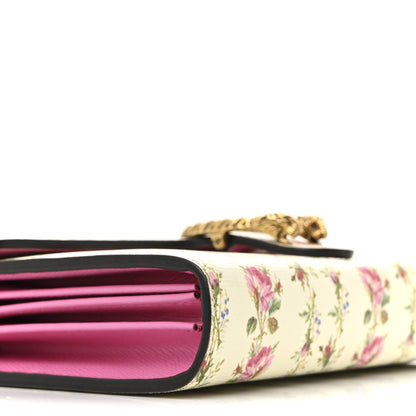 Gucci Calfskin Floral Print Mini Dionysus Chain Wallet Ivory Pink 9 of 10