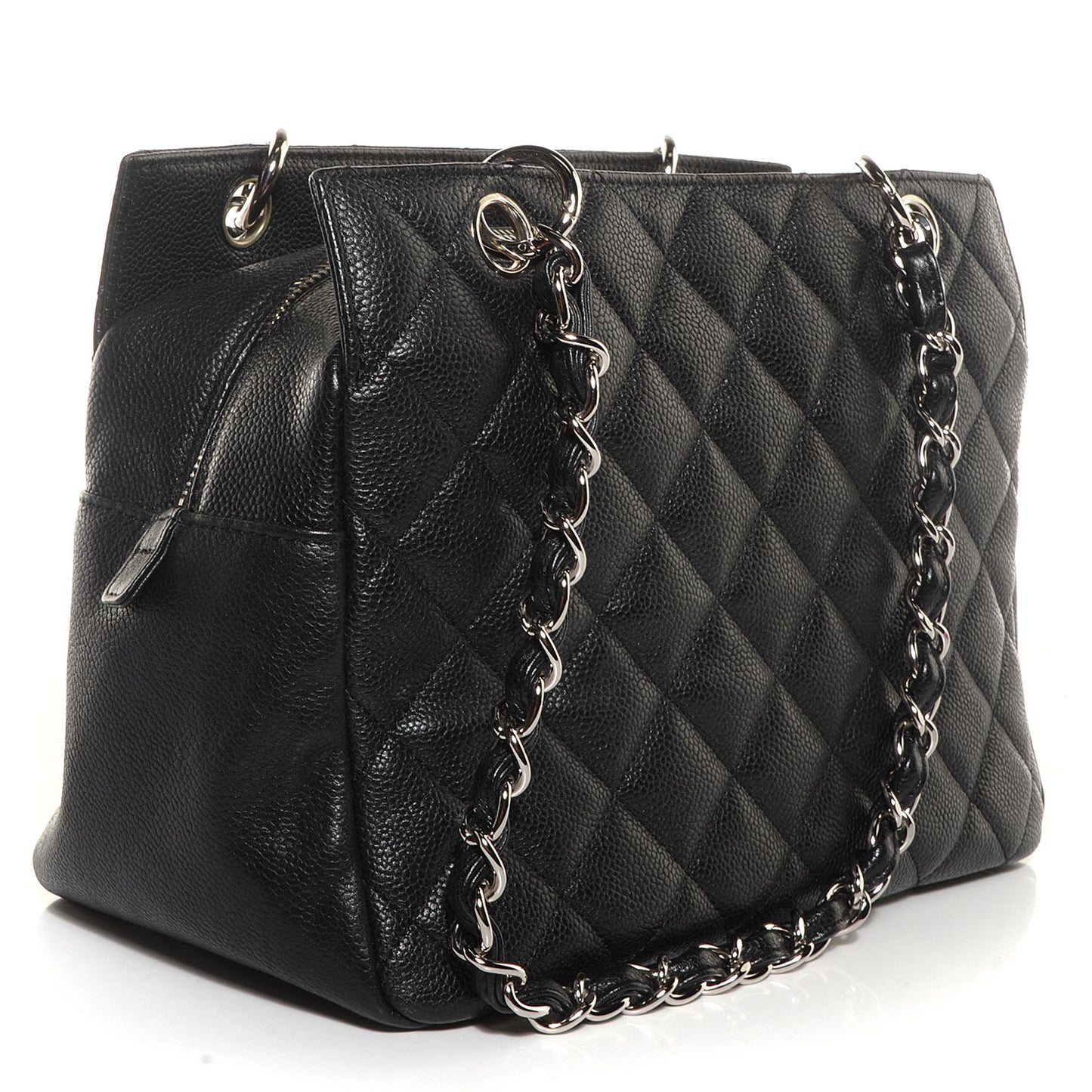 Caviar Quilted Petit Timeless Tote PTT Black
