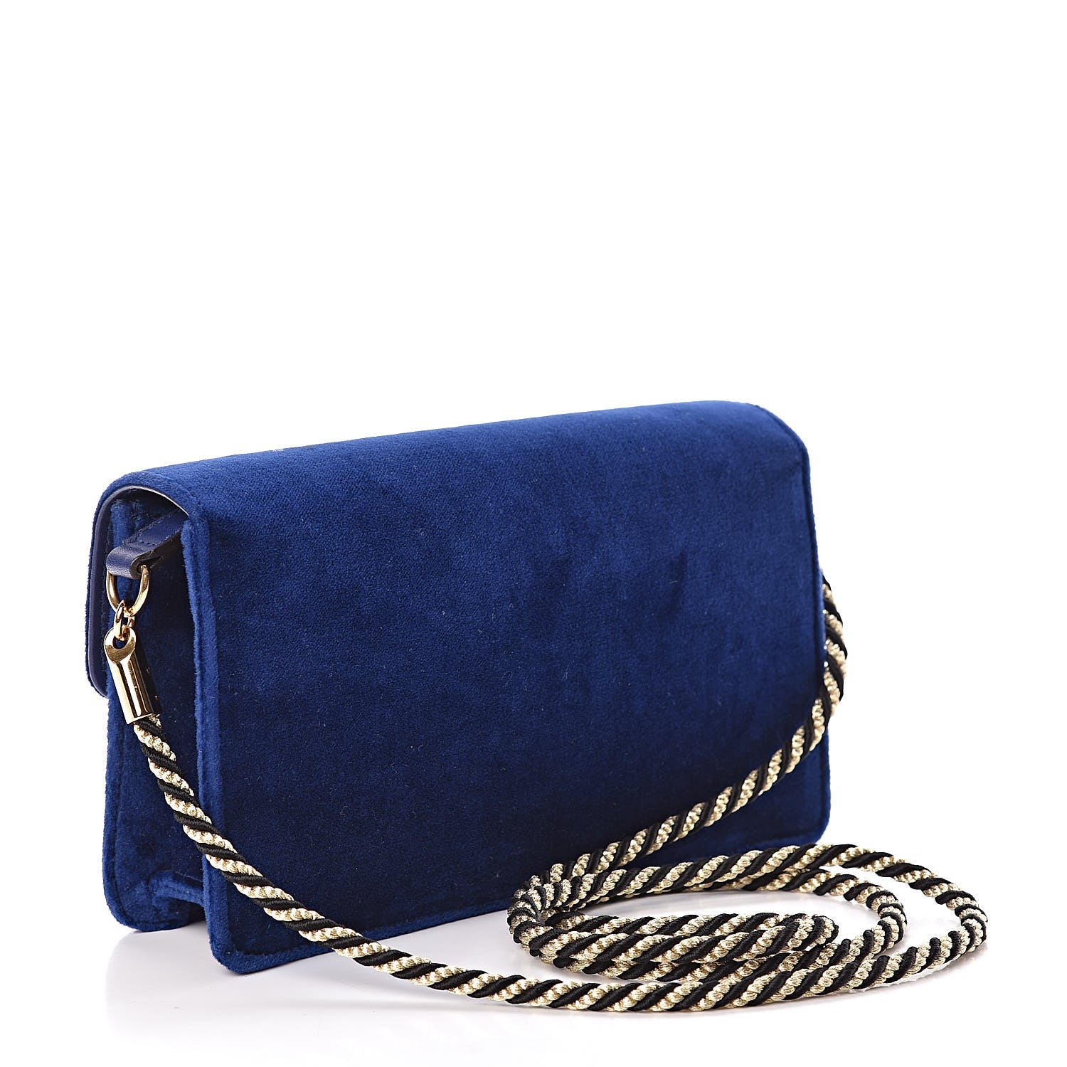 Gucci Velvet Crystal Square G Shoulder Bag Cobalt Blue 3 of 13
