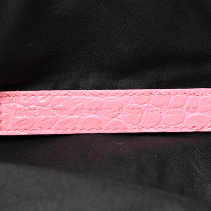 Balenciaga Extra Supple Calfskin Crocodile Embossed Small Le Cagole Shoulder Bag Sweet Pink 7 of 12