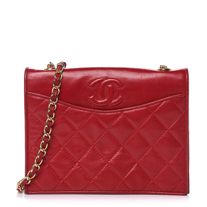 Chanel Lambskin Quilted CC Small Single Flap Red 1 of 22