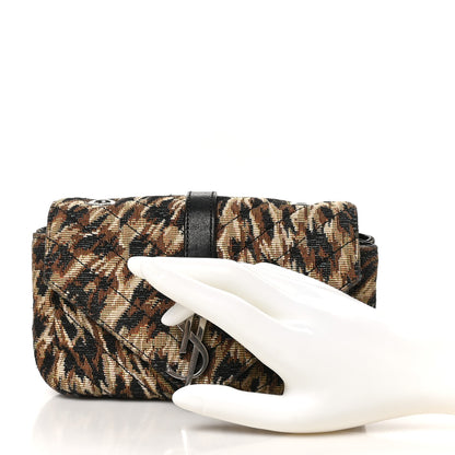 Saint Laurent Jacquard Leopard Matelasse Chevron Monogram Baby Chain Bag Black 2 of 10