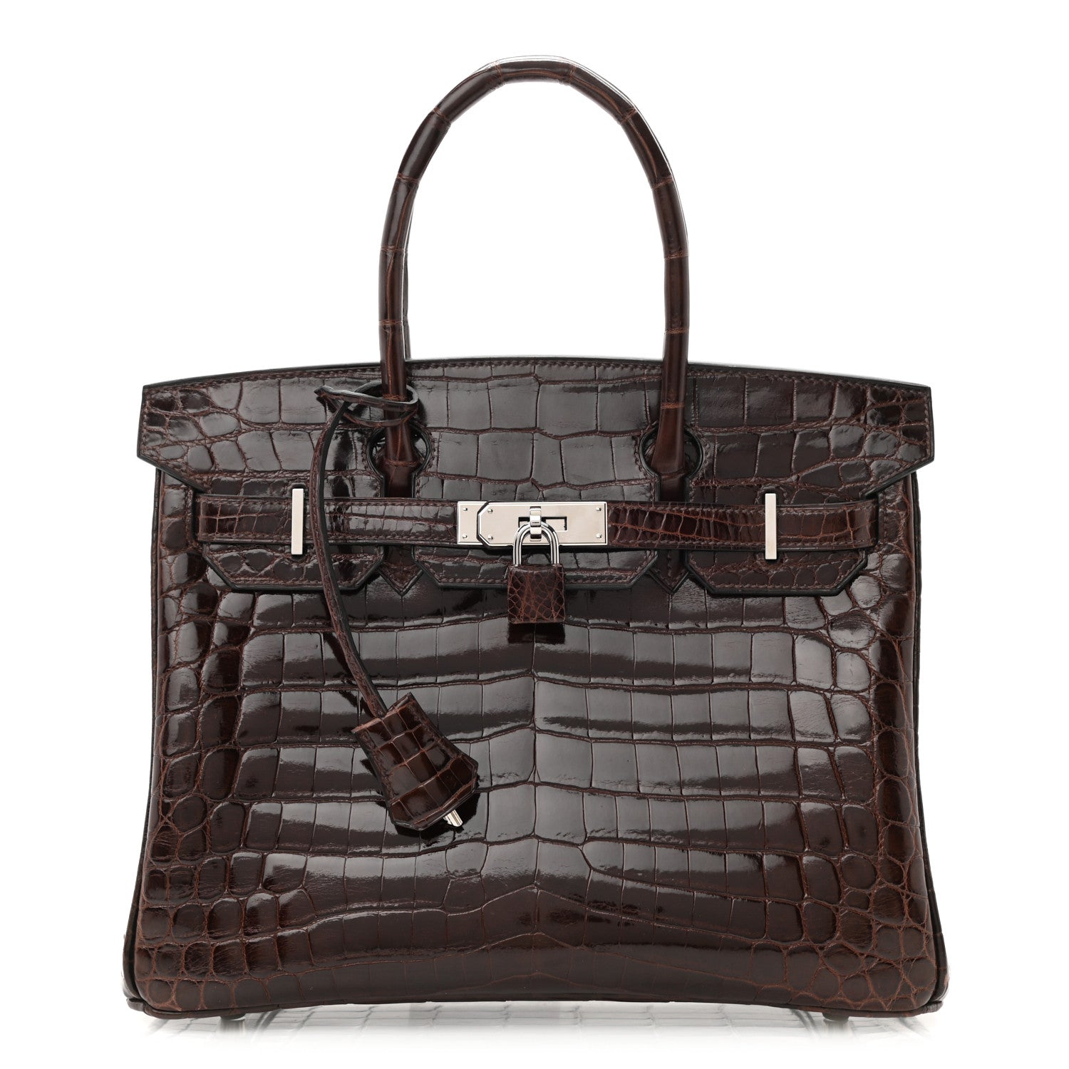 Hermes Shiny Niloticus Crocodile Birkin 30 Havane 1 of 10