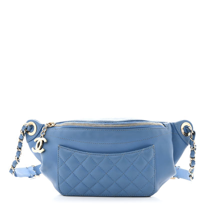 Chanel Lambskin Quilted Bi Waist Bag Fanny Pack Blue 1 of 17