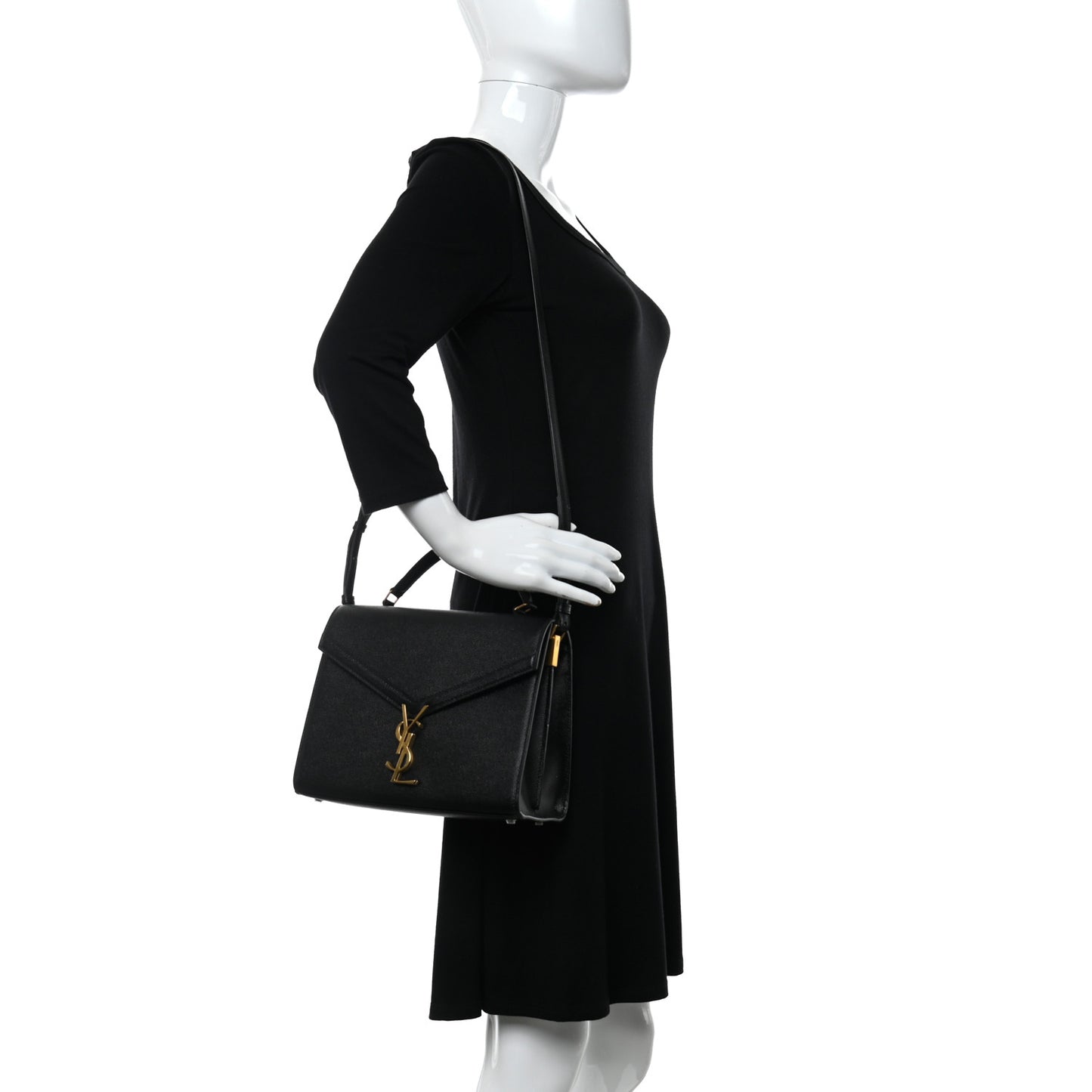 Grain de Poudre Medium Classic Monogram Cassandra Top Handle Black Rouge Legion