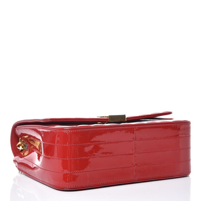 Saint Laurent Patent Matelasse Monogram Large Vicky Chain Bag Rouge Eros 4 of 7