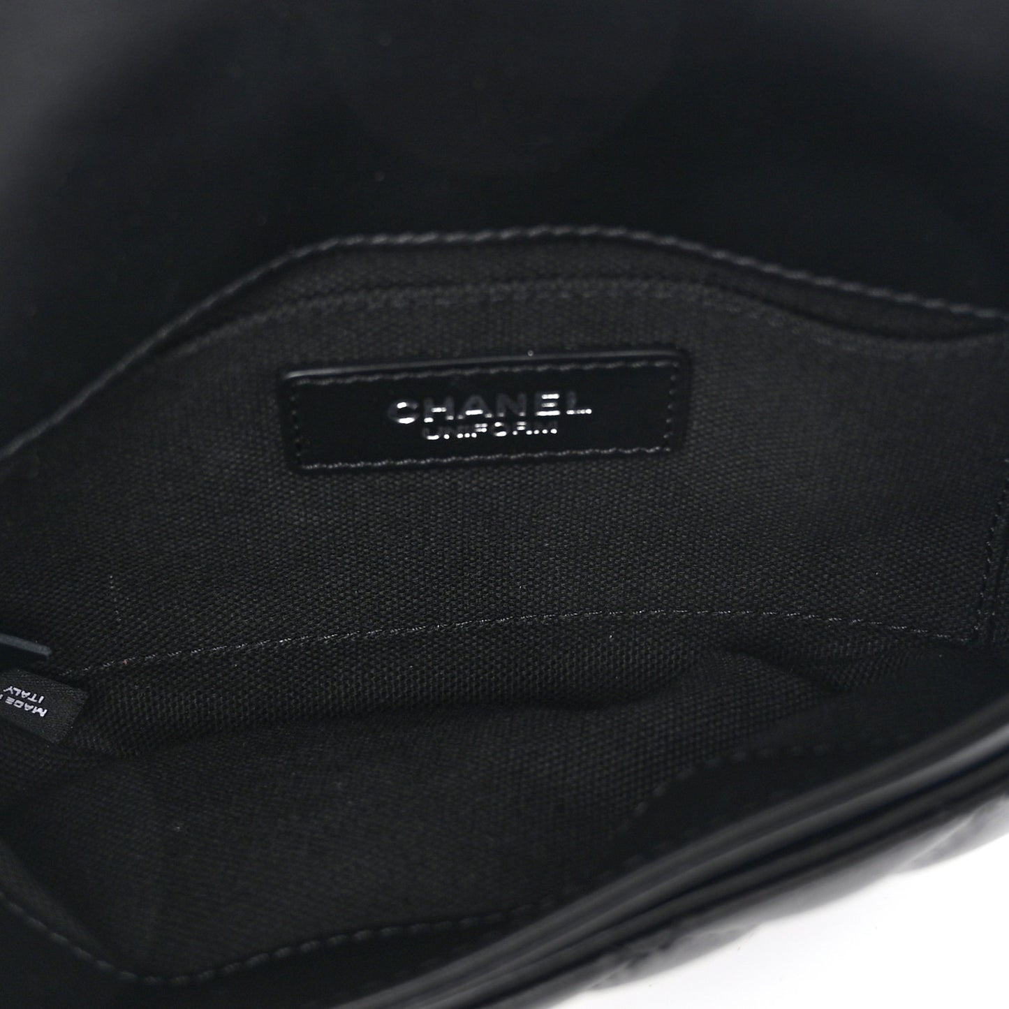 Calfskin Quilted CC Uniform Flap Belt Bag Black
