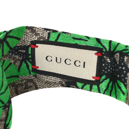 Gucci Silk Monogram Bengal Tiger Print Duchesse Headband Green 2 of 4