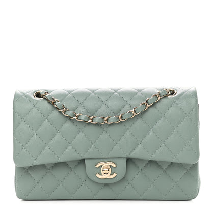 Chanel Caviar Quilted Medium Double Flap Green 1 of 10