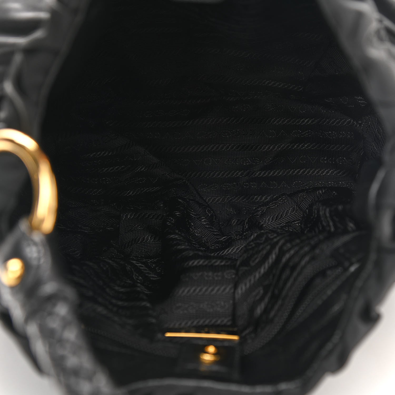 Prada Tessuto Nylon Braided Hobo Black 5 of 11