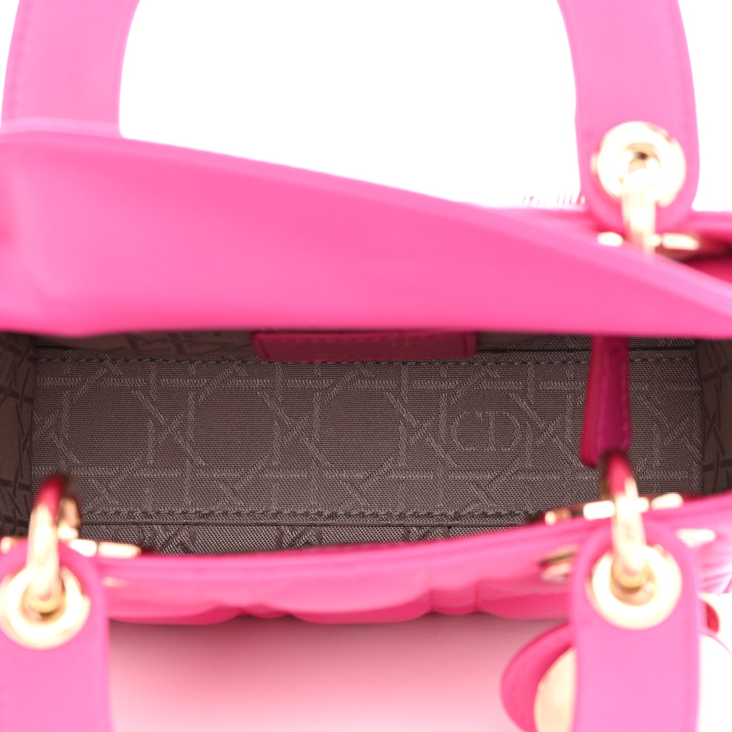 Lambskin Cannage Mini Lady Dior Fuchsia