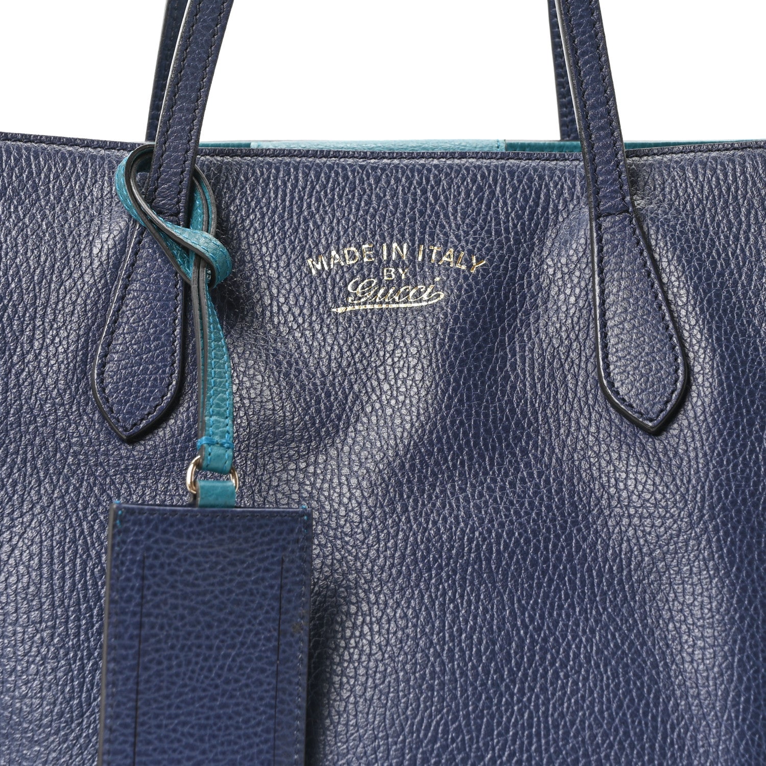 Gucci Dollar Calfskin Small Swing Tote Classic Marine Deep Cobalt 8 of 10