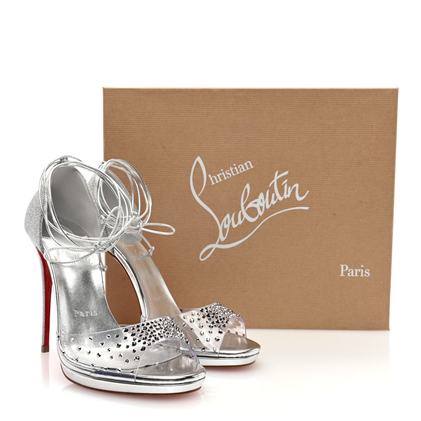 PVC Glitter Crystal Degratina Frou 120 Pumps 37 Silver