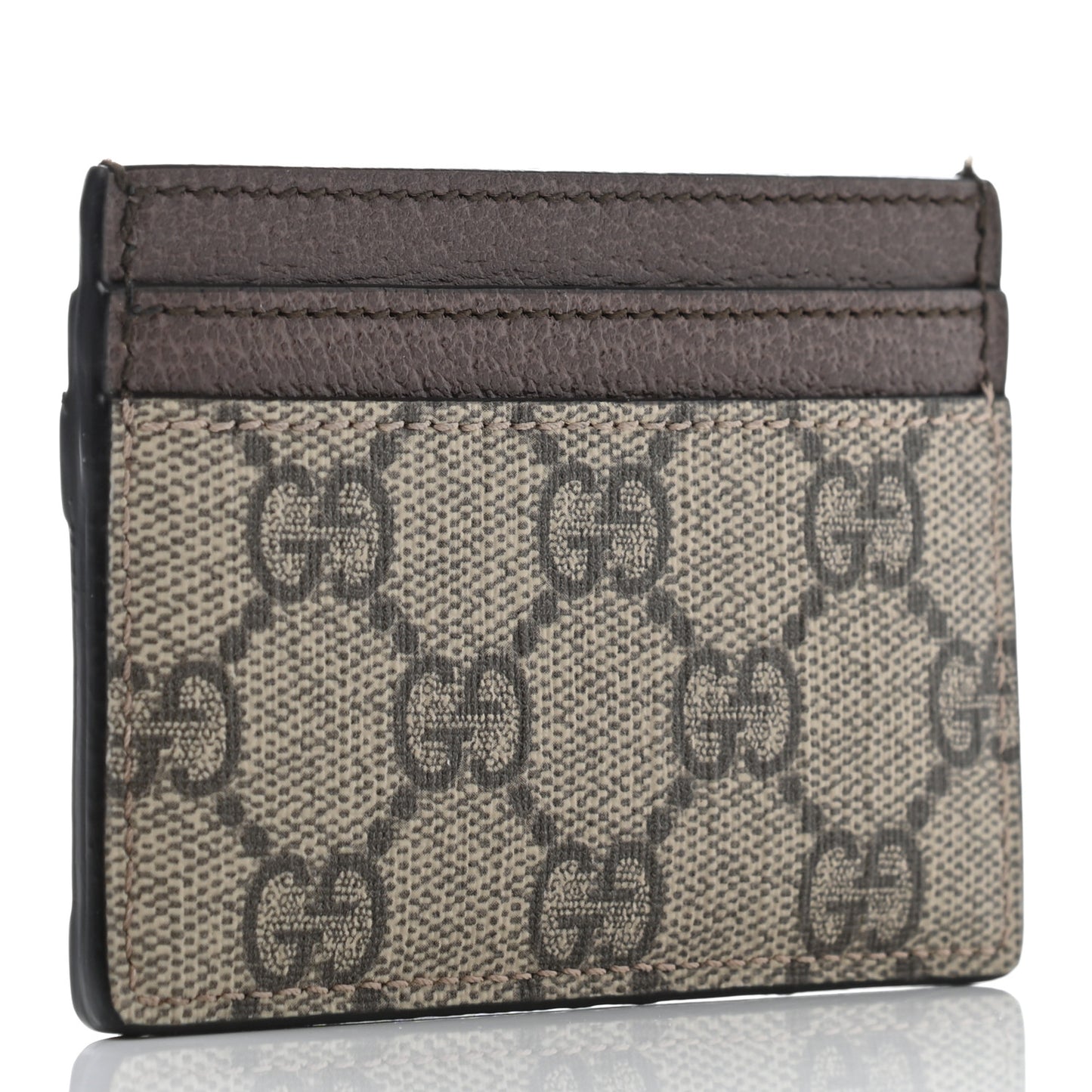 GG Supreme Monogram Ophidia Card Holder Brown
