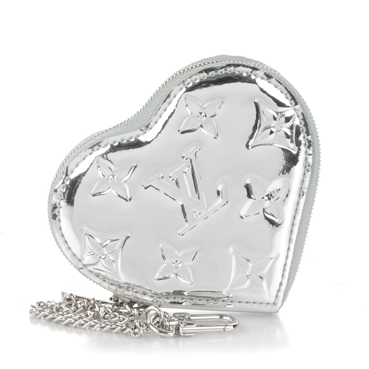 Louis Vuitton Monogram Miroir Heart Coin Purse Silver 1 of 7